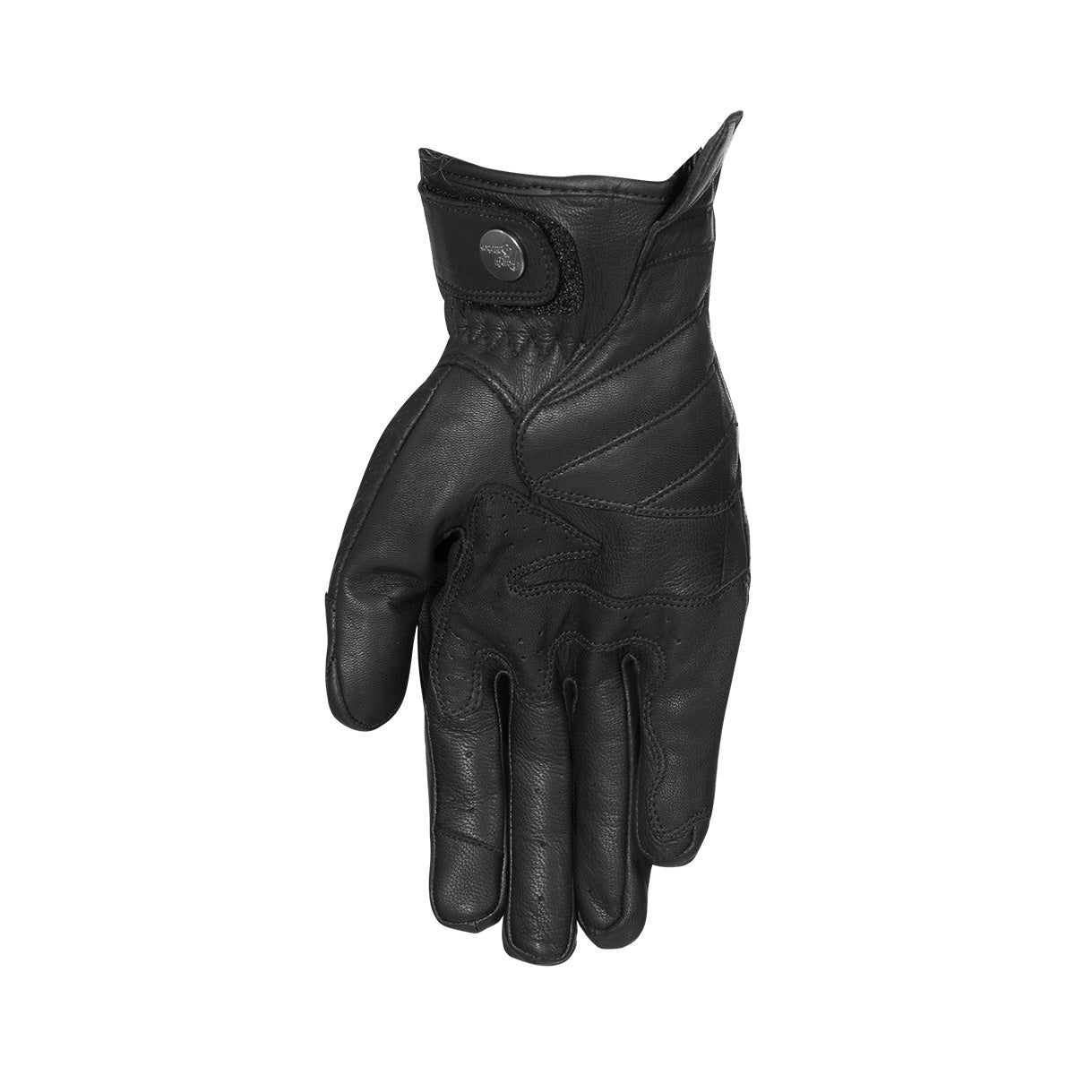 Rusty Stitches Simon Leather Gloves Black - FREE 1 YEAR Returns, FREE UK Delivery | ThrottleChimp