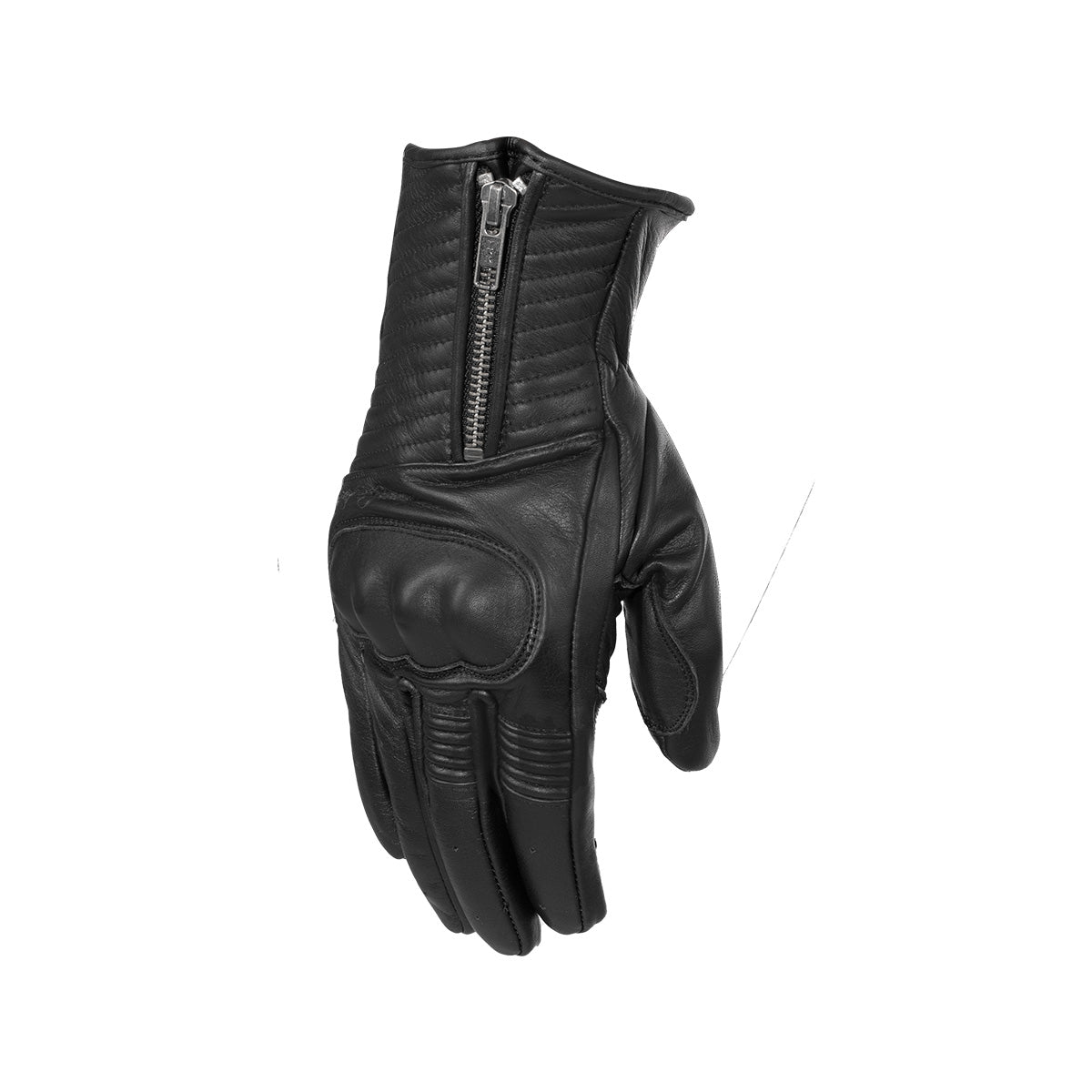 Rusty Stitches Zack Leather Gloves Black - FREE 1 YEAR Returns, FREE UK Delivery | ThrottleChimp