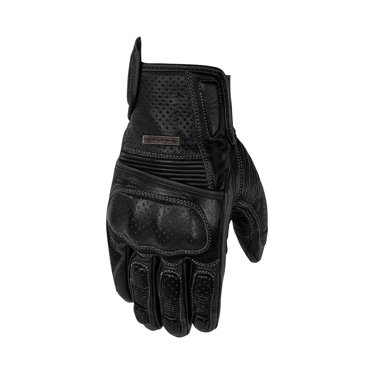 Rusty Stitches Zeke Leather Gloves Black - FREE 1 YEAR Returns, FREE UK Delivery | ThrottleChimp