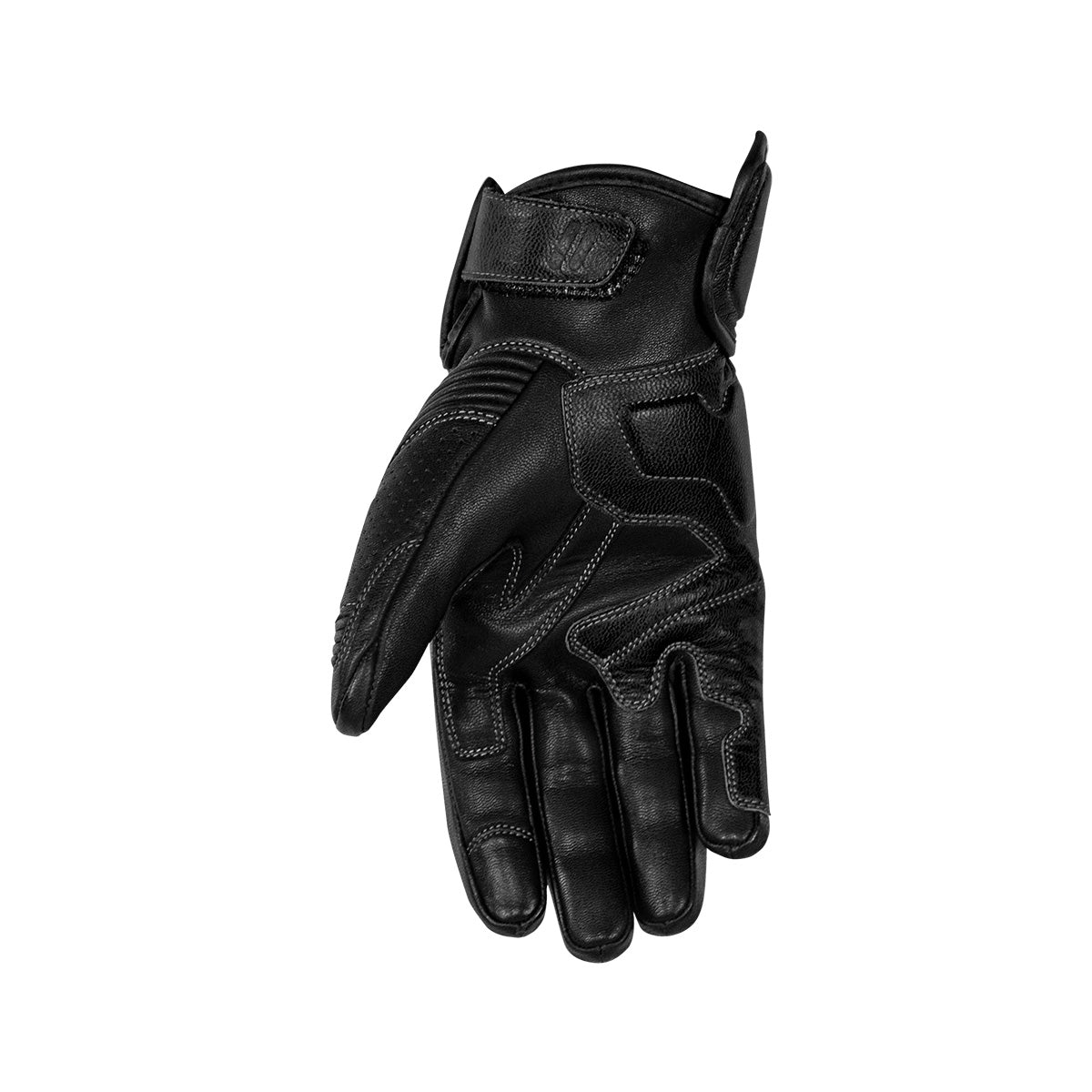 Rusty Stitches Zeke Leather Gloves Black - FREE 1 YEAR Returns, FREE UK Delivery | ThrottleChimp