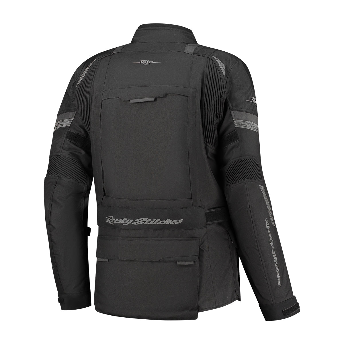 Rusty Stitches Cliff Textile Jacket Black - FREE 1 YEAR Returns, FREE UK Delivery | ThrottleChimp