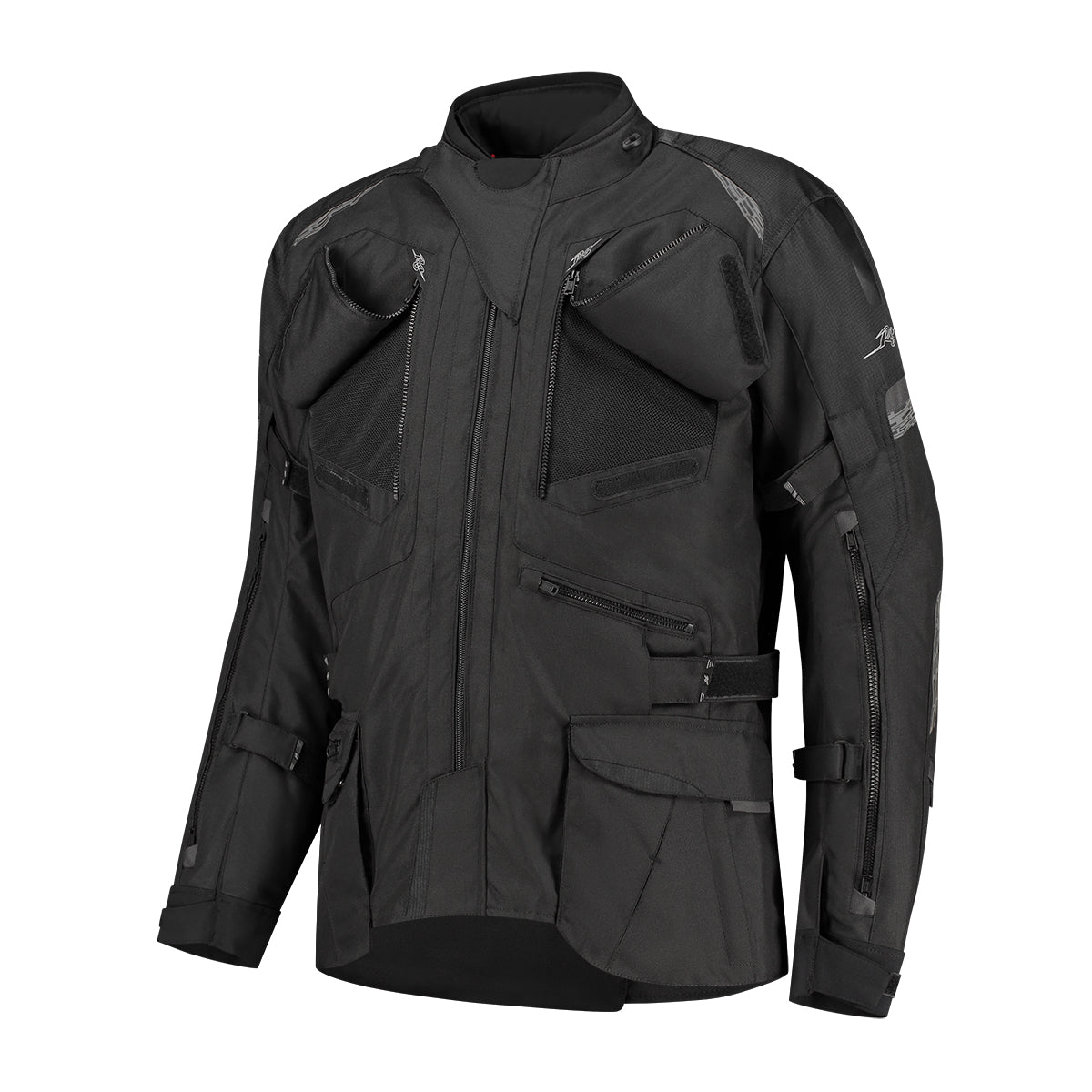 Rusty Stitches Cliff Textile Jacket Black - FREE 1 YEAR Returns, FREE UK Delivery | ThrottleChimp