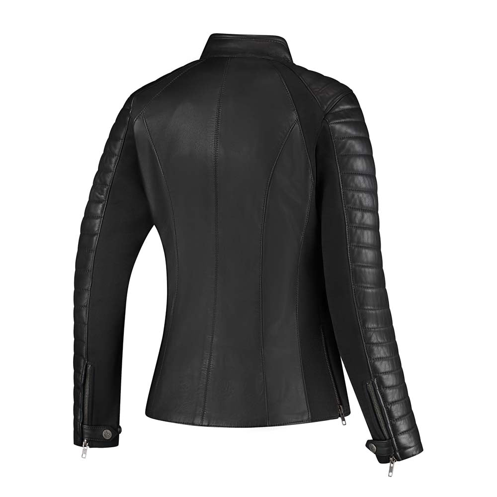 Rusty Stitches Donna Ladies Leather Jacket Black - FREE 1 YEAR Returns, FREE UK Delivery | ThrottleChimp