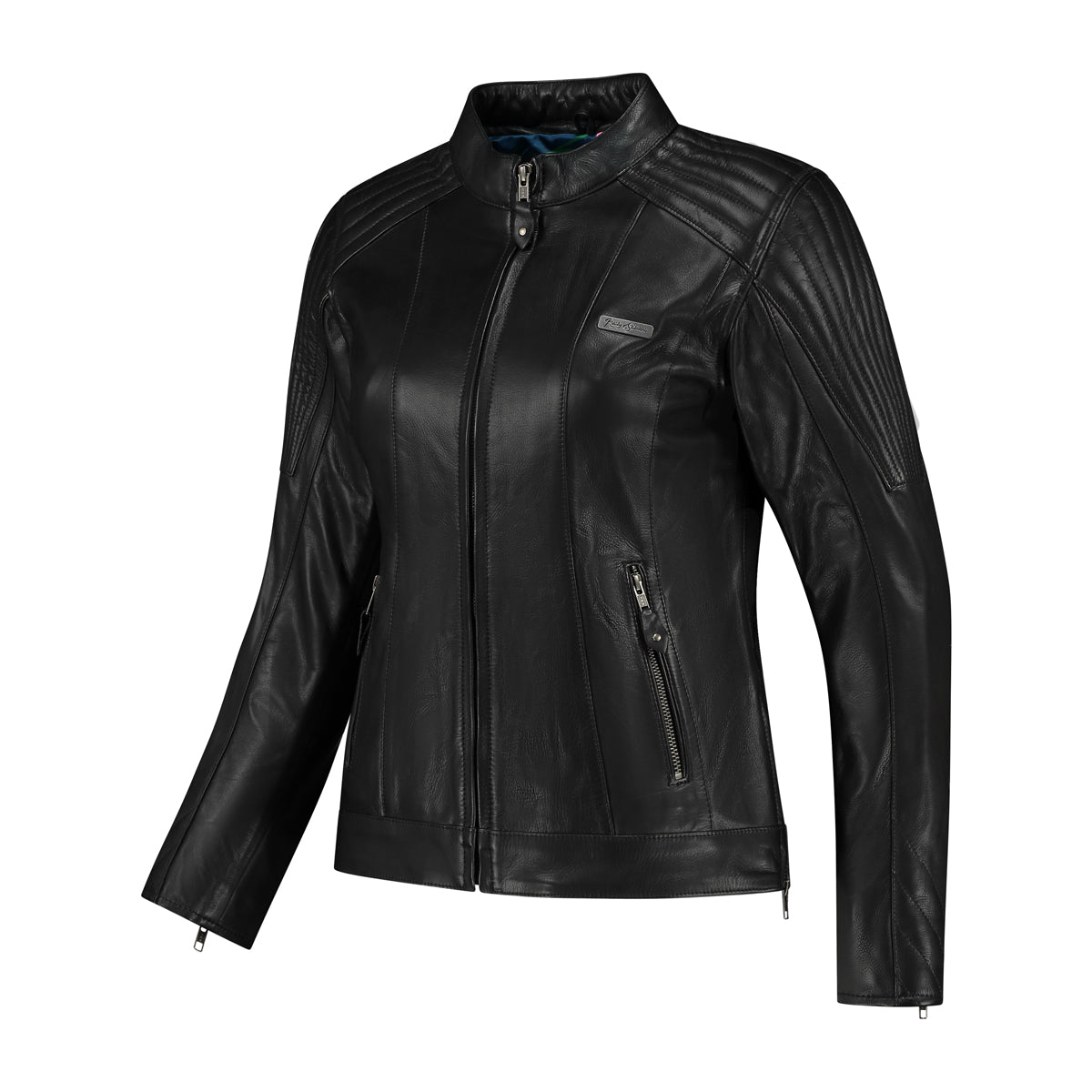 Rusty Stitches Iris Ladies Leather Jacket Black - FREE 1 YEAR Returns, FREE UK Delivery | ThrottleChimp