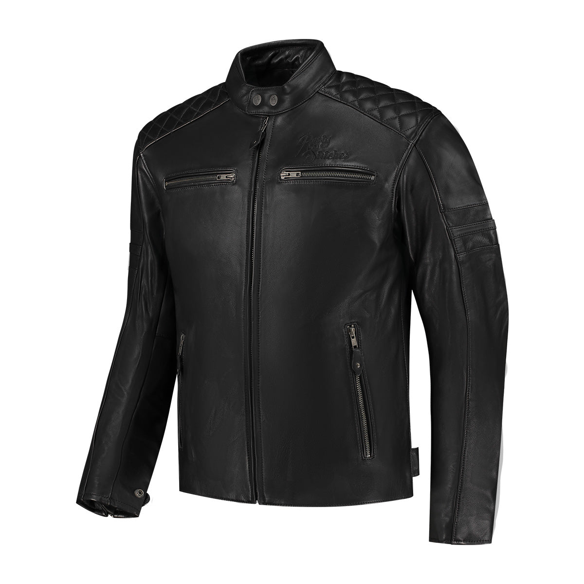 Rusty Stitches Jari V2 Leather Jacket Black - FREE 1 YEAR Returns, FREE UK Delivery | ThrottleChimp