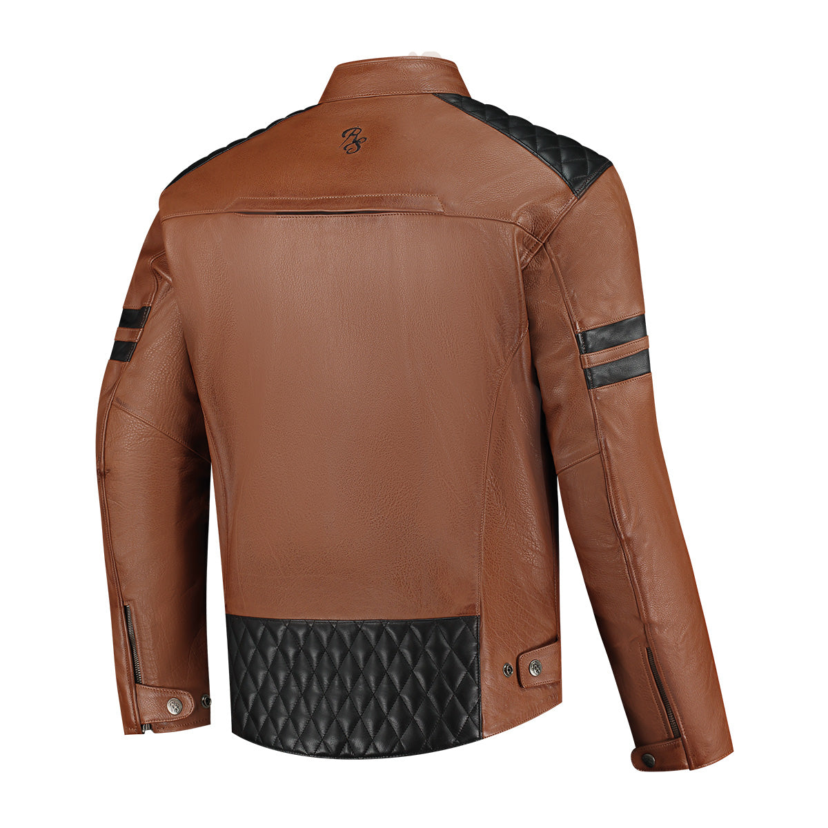 Rusty Stitches Jari V2 Leather Jacket Cognac / Black - FREE 1 YEAR Returns, FREE UK Delivery | ThrottleChimp