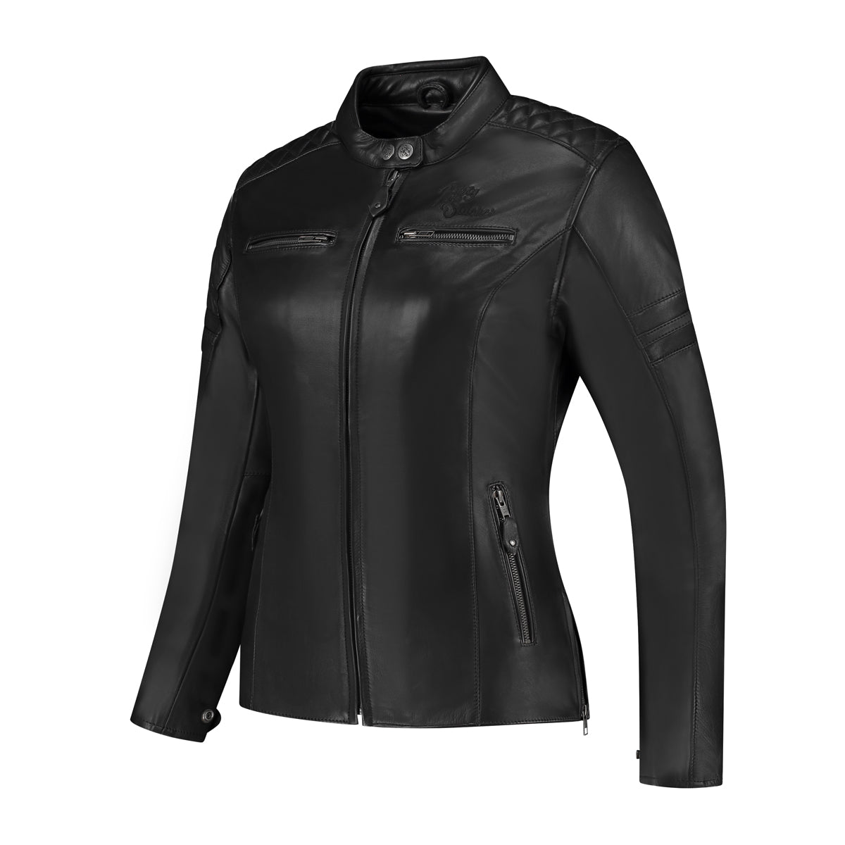 Rusty Stitches Joyce V2 Ladies Leather Jacket Black - FREE 1 YEAR Returns, FREE UK Delivery | ThrottleChimp