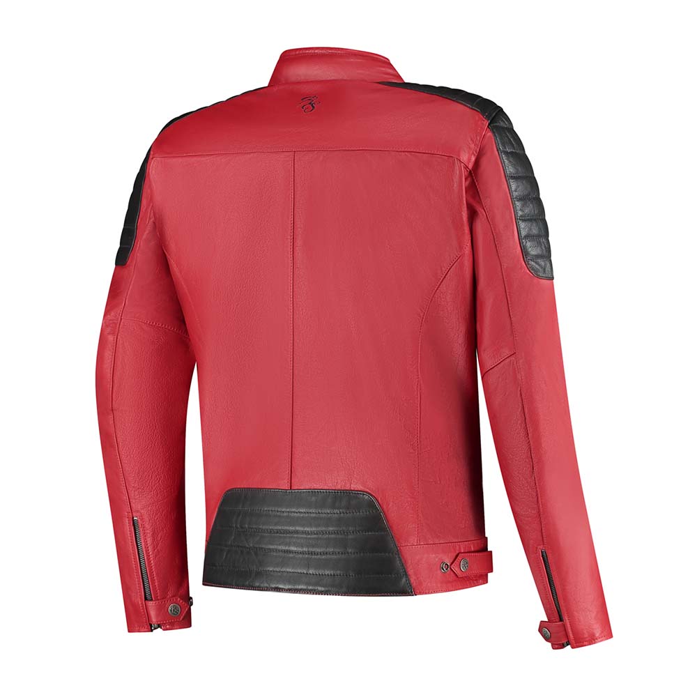 Rusty Stitches Cooper Leather Jacket Red / Black - FREE 1 YEAR Returns, FREE UK Delivery | ThrottleChimp