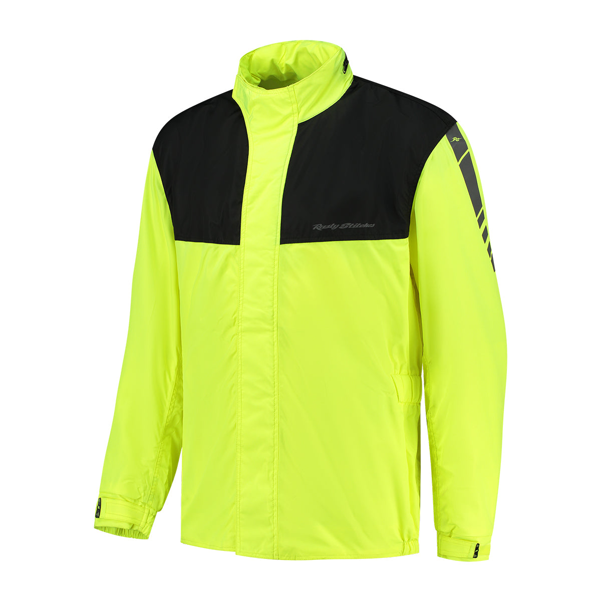 Rusty Stitches Sander Rain Over Jacket Black / Fluo Yellow - FREE 1 YEAR Returns, FREE UK Delivery | ThrottleChimp