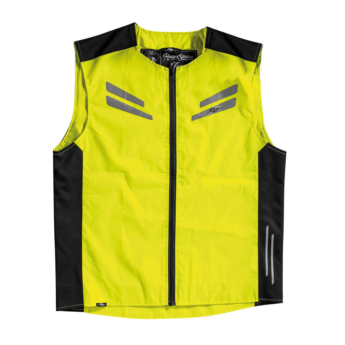 Rusty Stitches Stewart Vest Hi-Vis Fluo Yellow - FREE 1 YEAR Returns, FREE UK Delivery | ThrottleChimp