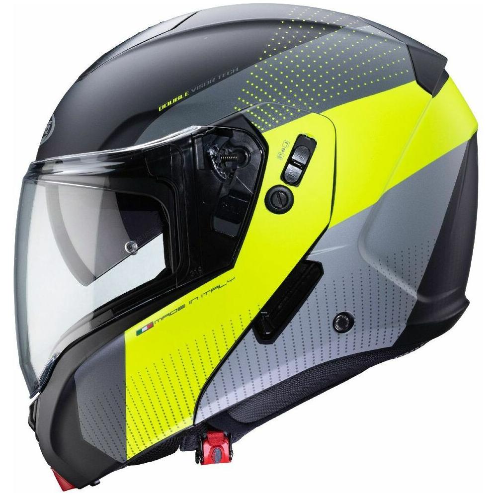 Caberg Horus Scout Flip-Up Helmet Matt Black / Yellow (Image 3) - ThrottleChimp