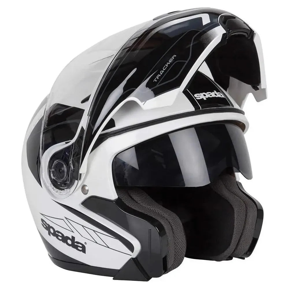 Spada Reveal Tracker Flip-Up Helmet White / Black (Image 3) - ThrottleChimp