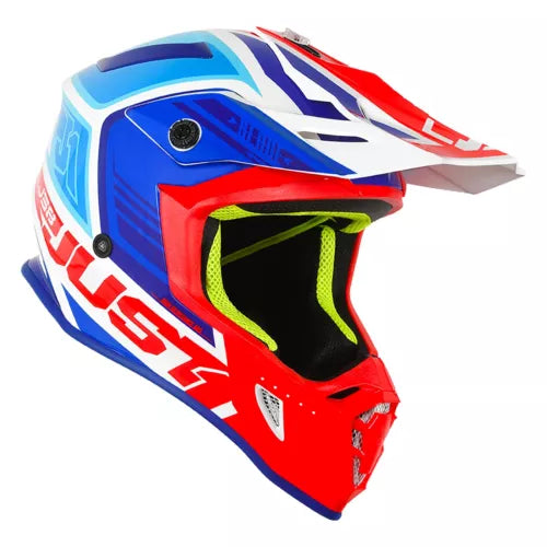 Just1 J38 MX Helmet Blade Gloss Blue / Red / White (Image 2) - ThrottleChimp