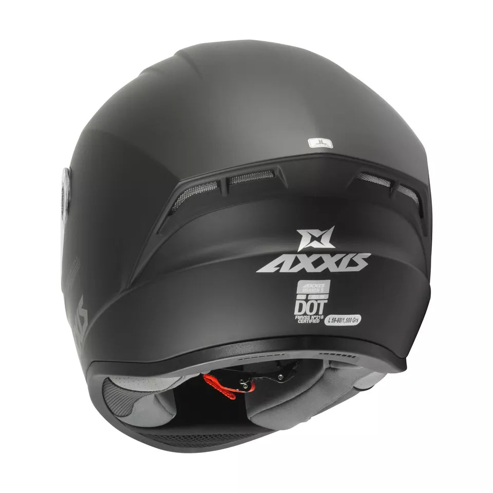 Axxis Draken S Solid A11 Full Face Helmet Matt Black (Image 4) - ThrottleChimp