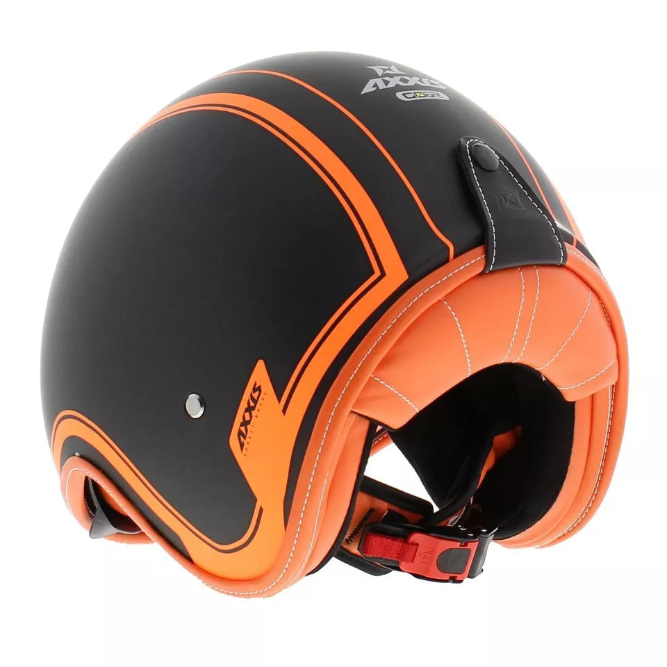 Axxis Hornet SV Royal A4 Open Face Helmet Matt Fluo Orange (Image 3) - ThrottleChimp