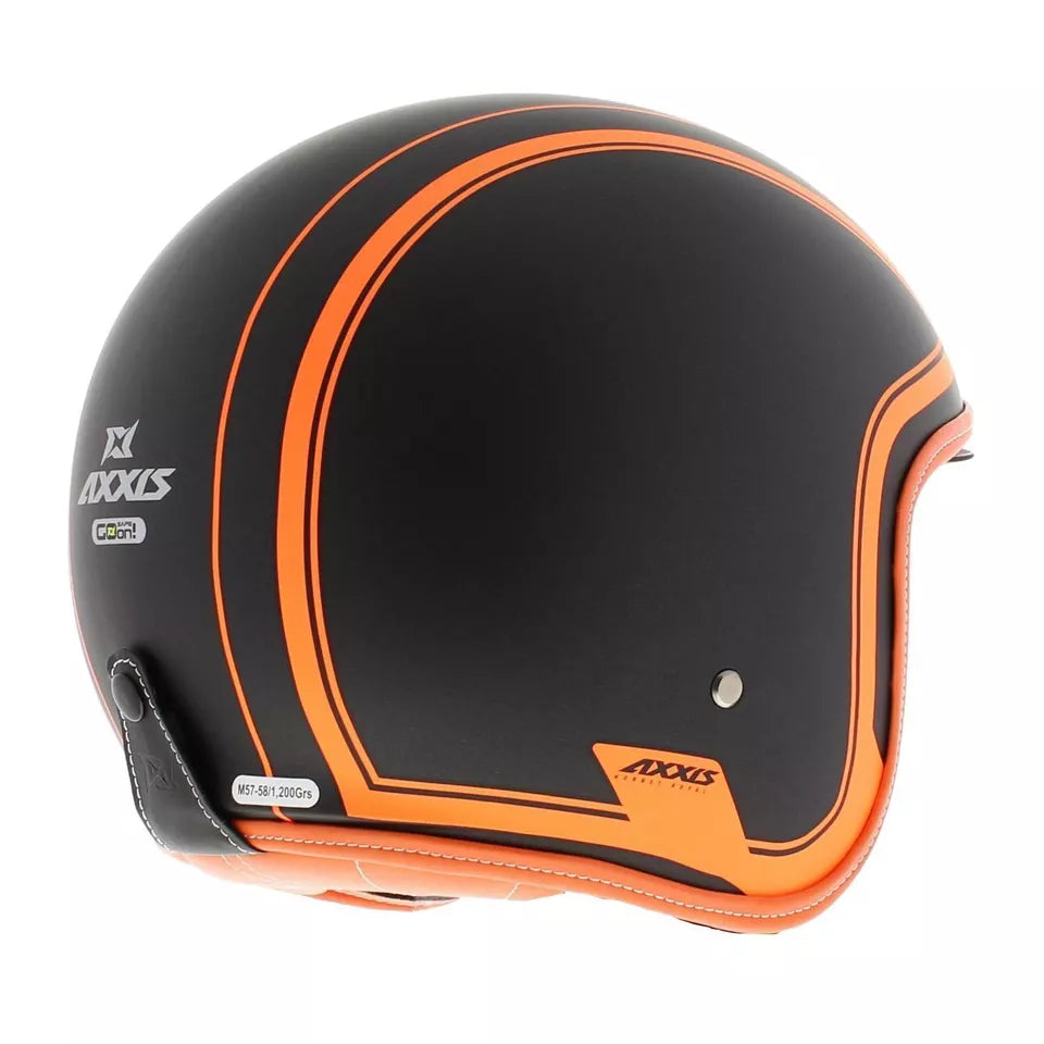 Axxis Hornet SV Royal A4 Open Face Helmet Matt Fluo Orange (Image 5) - ThrottleChimp