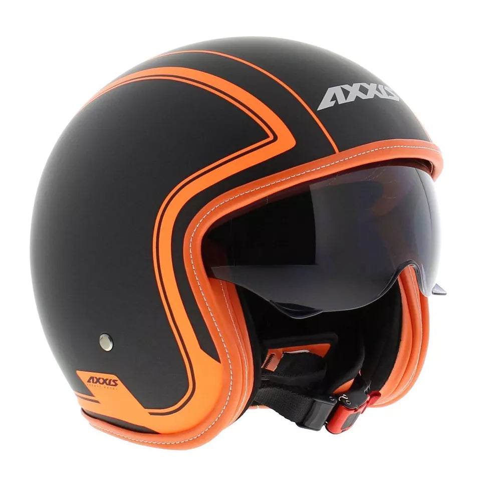 Axxis Hornet SV Royal A4 Open Face Helmet Matt Fluo Orange (Image 6) - ThrottleChimp