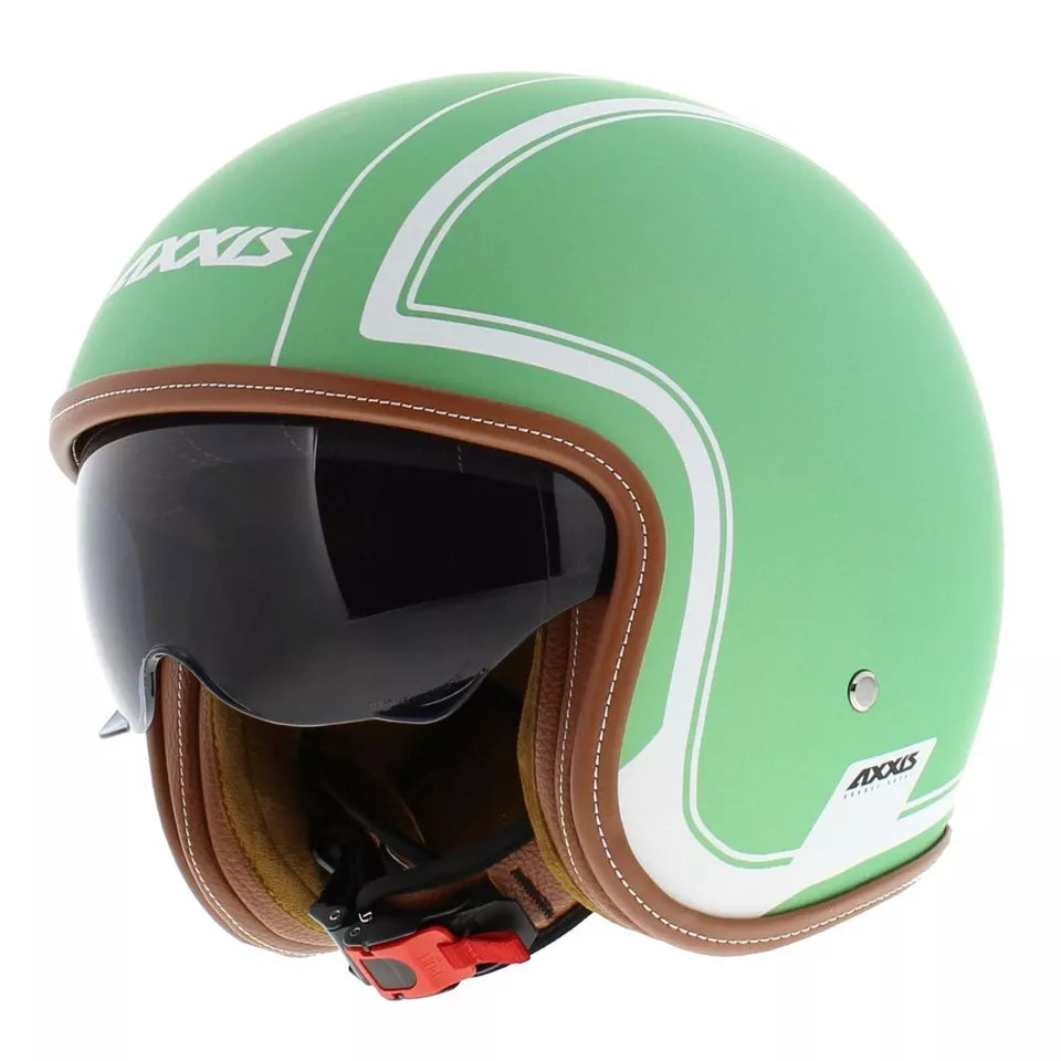 Axxis Hornet SV Royal A6 Open Face Helmet Matt Green (Image 5) - ThrottleChimp