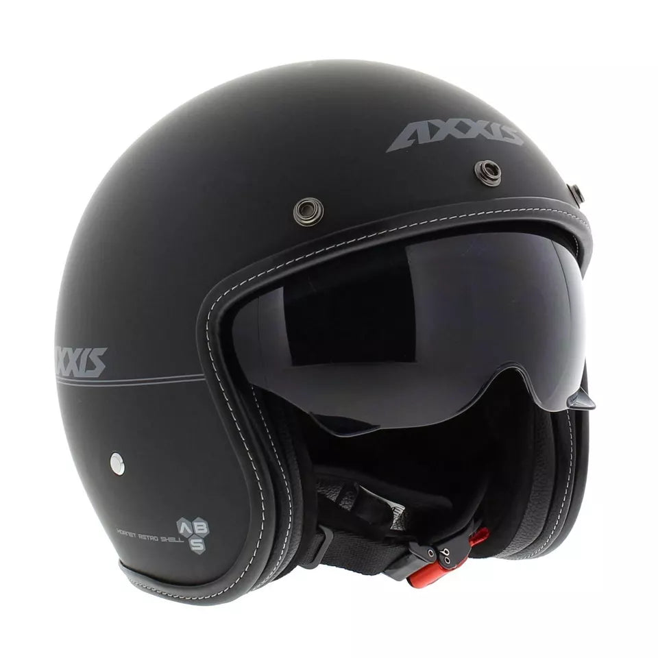 Axxis Hornet SV Solid A1 Open Face Helmet Matt Black FREE 1 YEAR Returns, FREE UK Delivery | ThrottleChimp