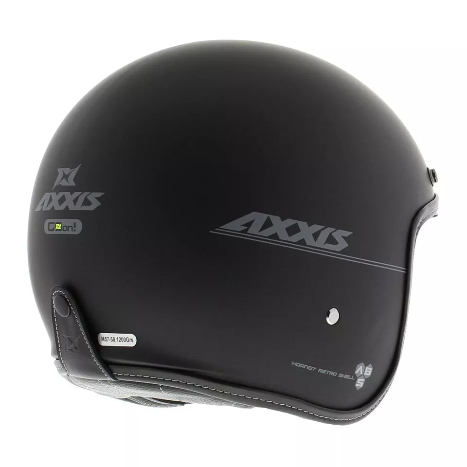 Axxis Hornet SV Solid A1 Open Face Helmet Matt Black FREE 1 YEAR Returns, FREE UK Delivery | ThrottleChimp