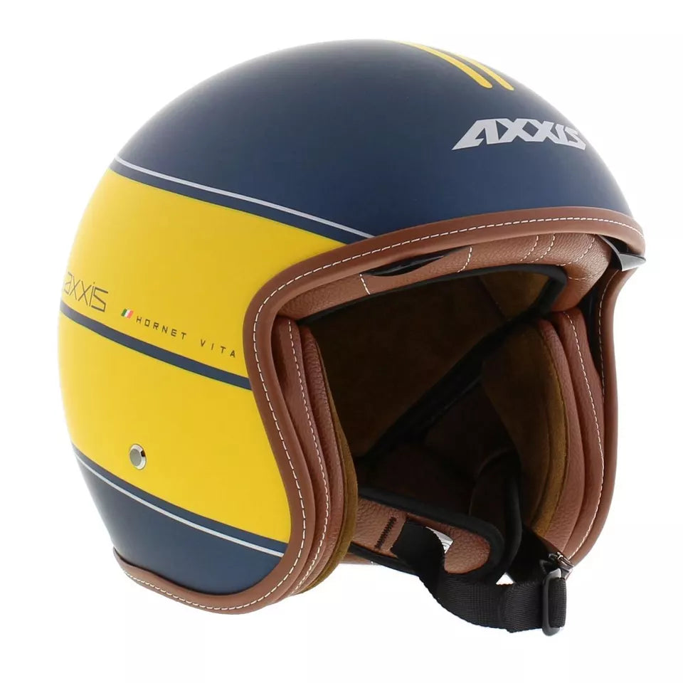 Axxis Hornet SV Vita C3 Open Face Helmet Matt Yellow (Image 2) - ThrottleChimp