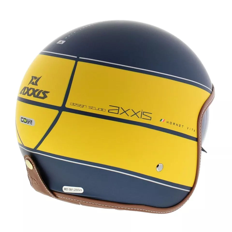 Axxis Hornet SV Vita C3 Open Face Helmet Matt Yellow (Image 6) - ThrottleChimp