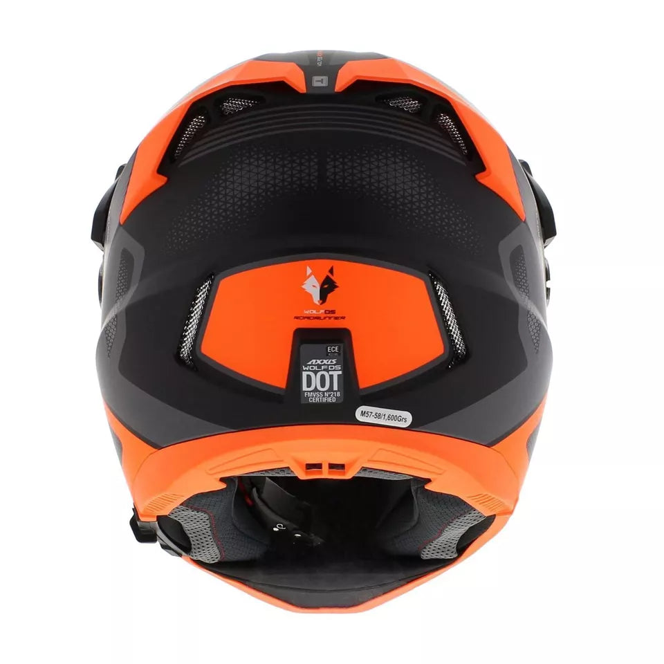 Axxis Wolf DS Roadrunner B4 Adventure Helmet Matt Orange (Image 5) - ThrottleChimp