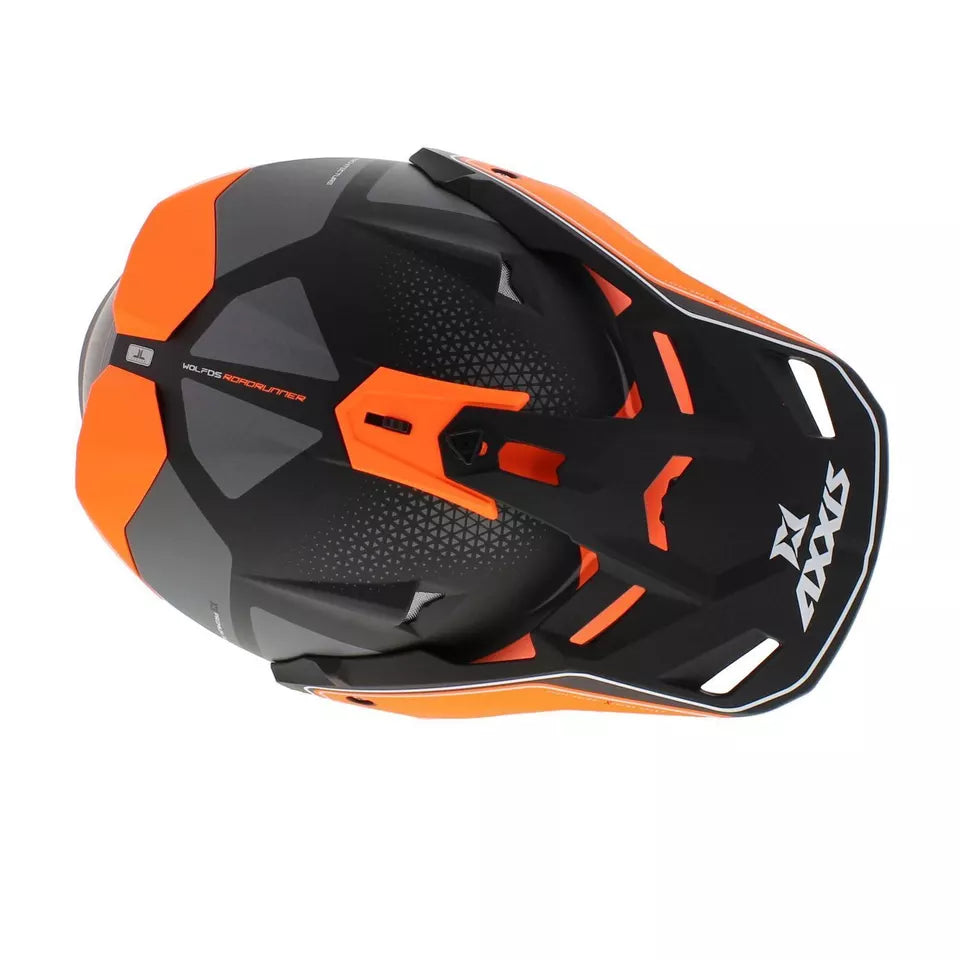 Axxis Wolf DS Roadrunner B4 Adventure Helmet Matt Orange (Image 7) - ThrottleChimp