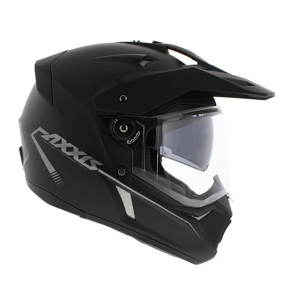 Axxis Wolf DS Solid A1 Adventure Helmet Matt Black (Image 3) - ThrottleChimp