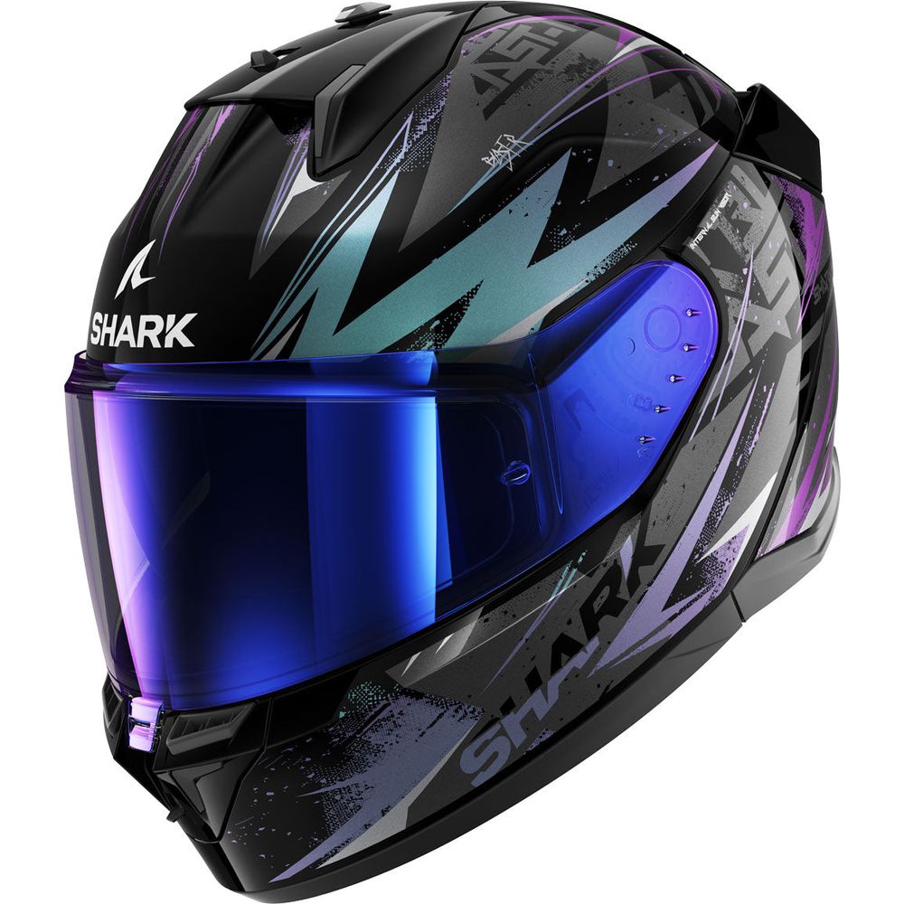 Shark D-Skwal 3 Full Face Helmet Blast R Black / Blue / Purple - ThrottleChimp