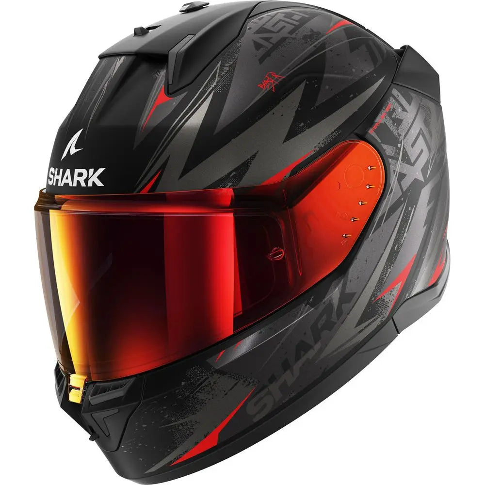 Shark D-Skwal 3 Full Face Helmet Blast R Black / Grey / Red FREE 1 YEAR Returns, FREE UK Delivery | ThrottleChimp