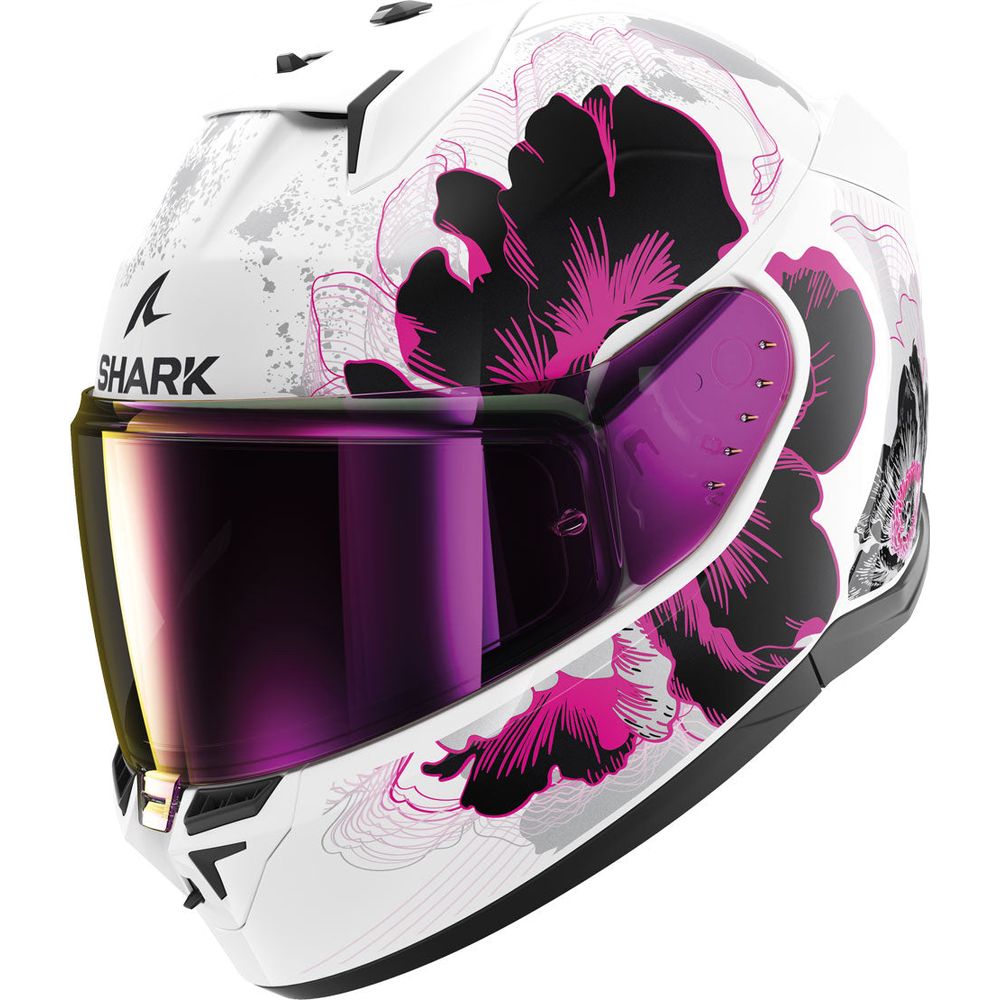 Shark D-Skwal 3 Full Face Helmet Mayfer White / Violet / Anthracite - ThrottleChimp