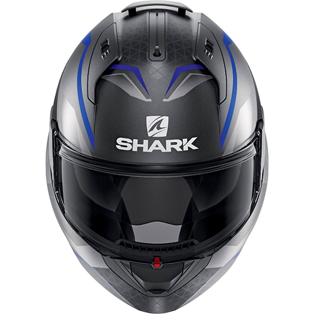 Shark Evo ES Yari Full Face Helmet Matt Anthracite / Blue / Silver (Image 3) - ThrottleChimp