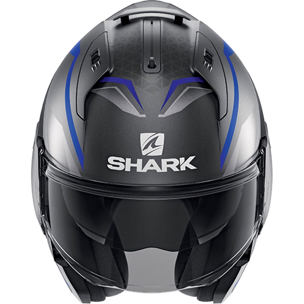 Shark Evo ES Yari Full Face Helmet Matt Anthracite / Blue / Silver (Image 4) - ThrottleChimp