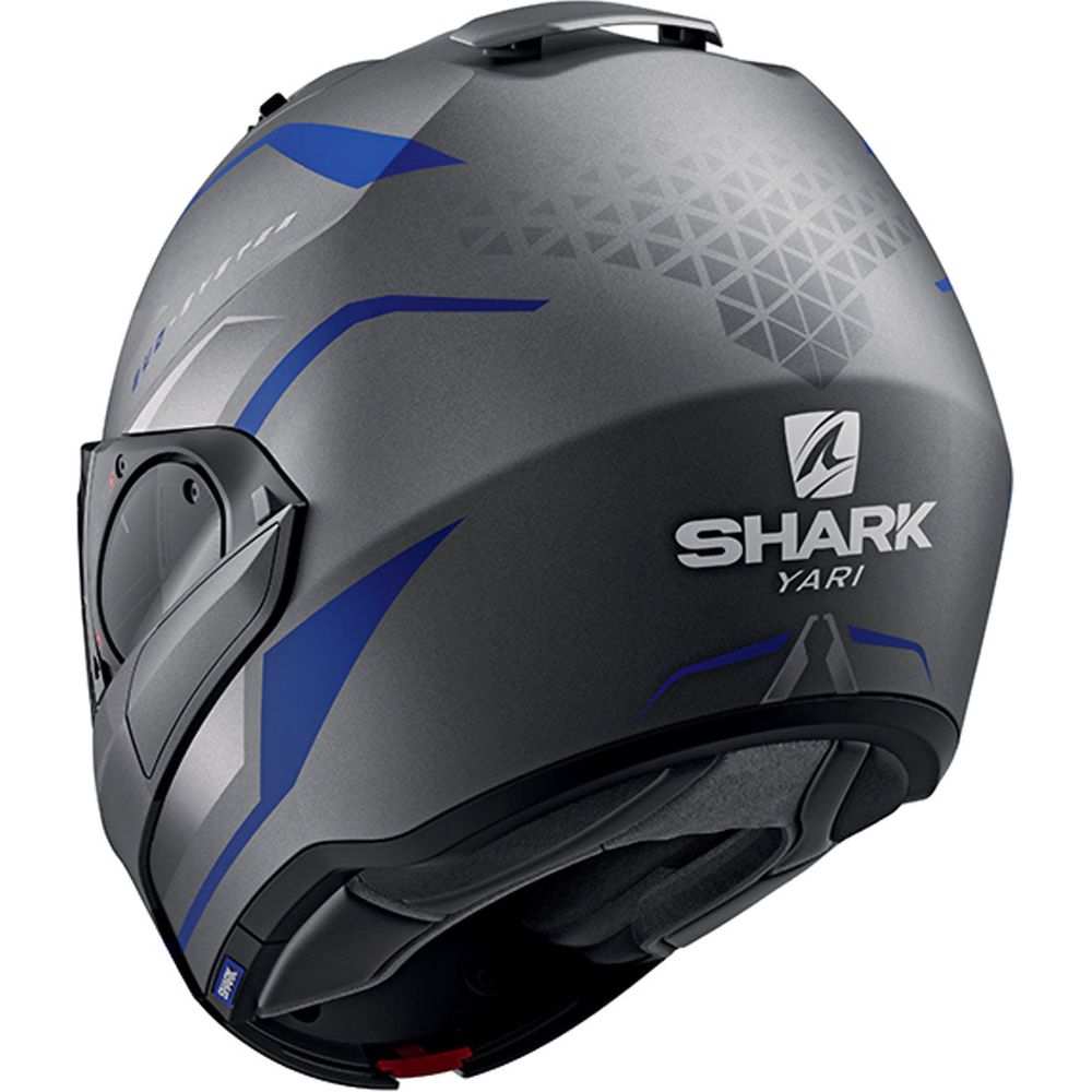 Shark Evo ES Yari Full Face Helmet Matt Anthracite / Blue / Silver (Image 5) - ThrottleChimp