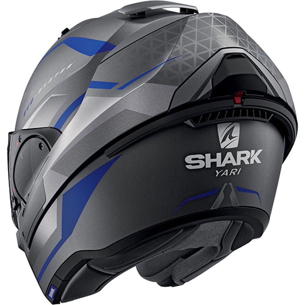 Shark Evo ES Yari Full Face Helmet Matt Anthracite / Blue / Silver (Image 6) - ThrottleChimp