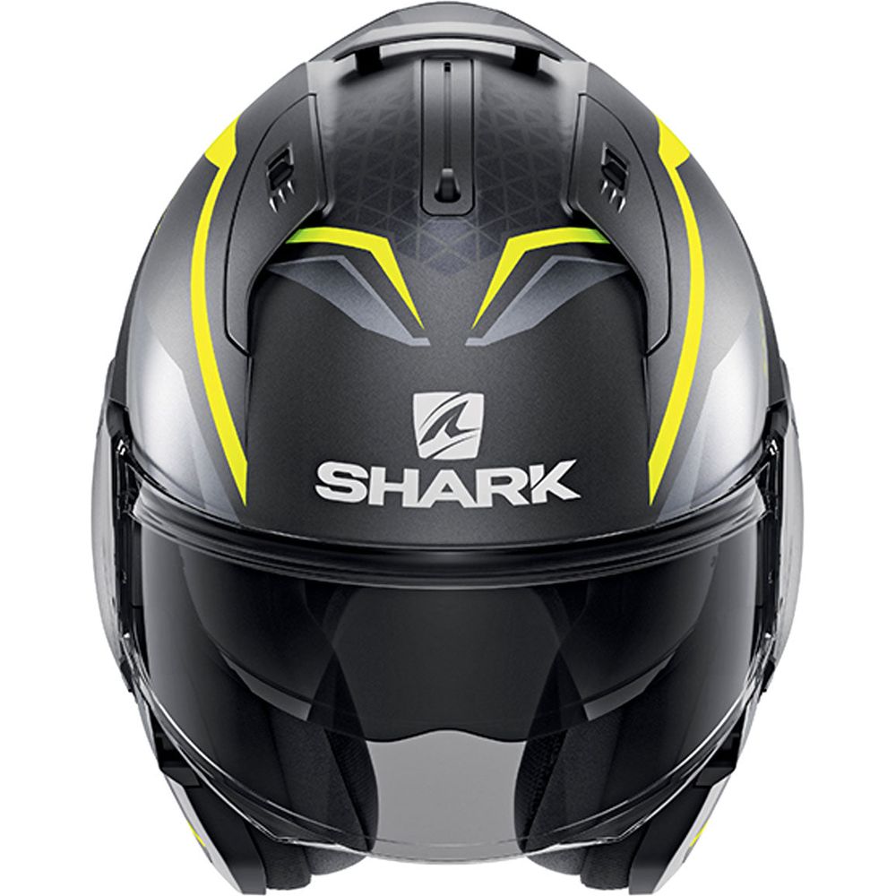 Shark Evo ES Yari Full Face Helmet Matt Anthracite / Yellow / Silver (Image 4) - ThrottleChimp