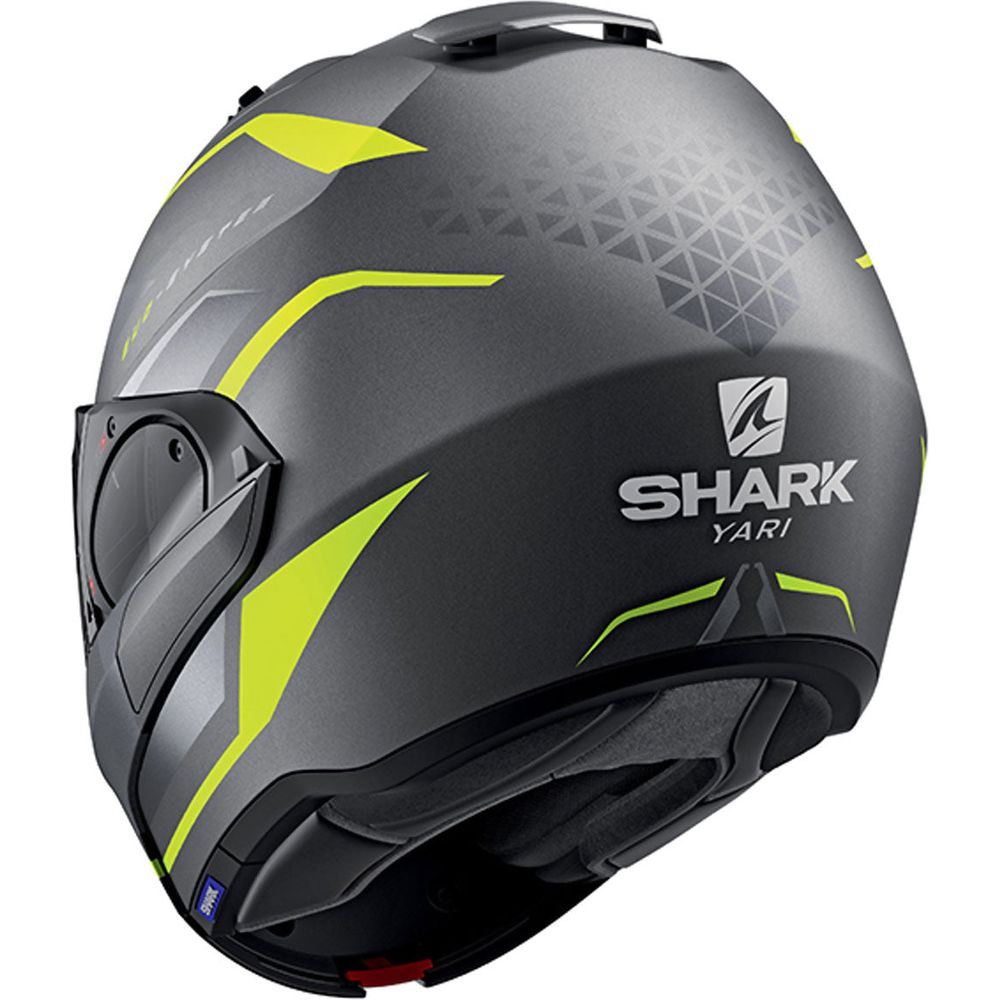 Shark Evo ES Yari Full Face Helmet Matt Anthracite / Yellow / Silver (Image 5) - ThrottleChimp