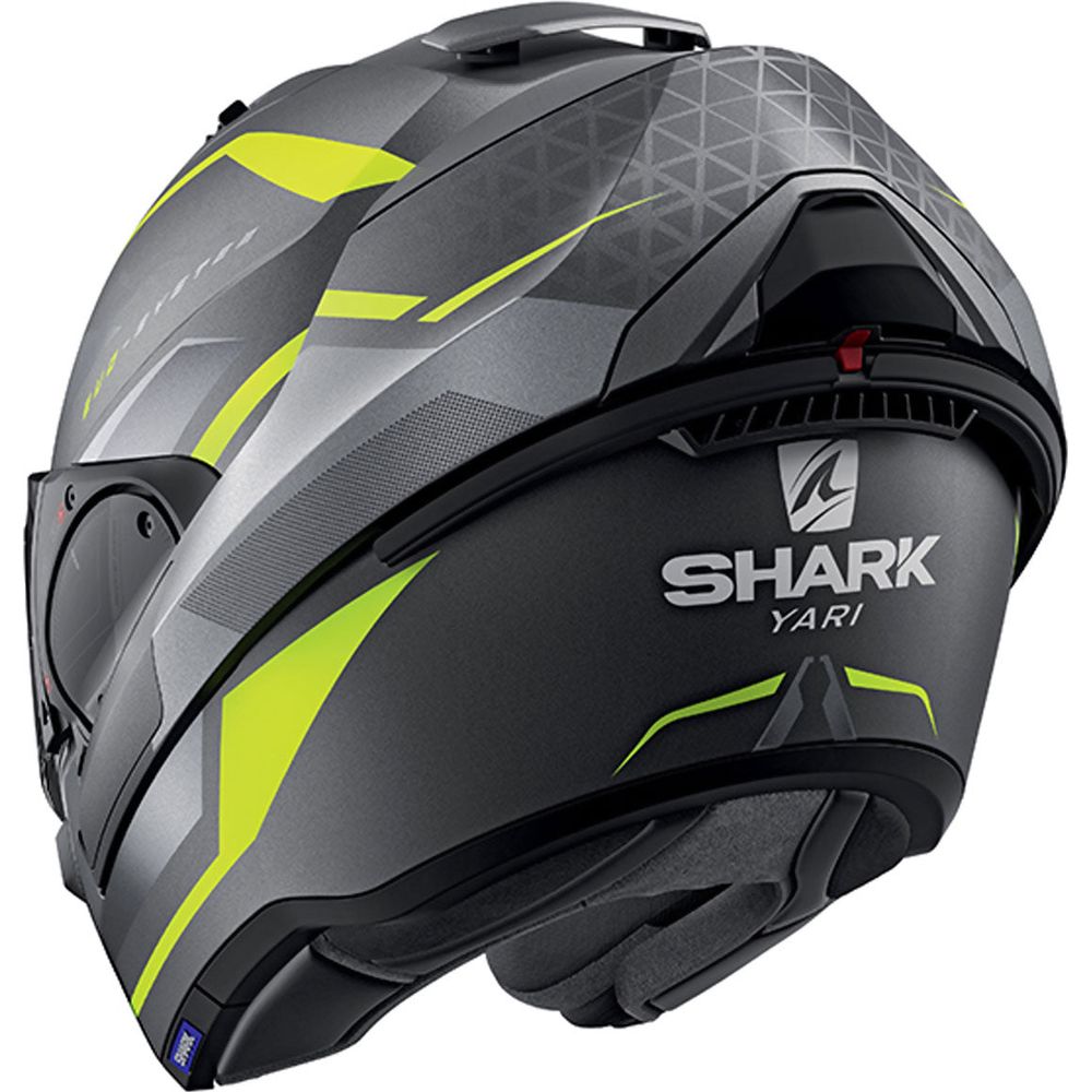 Shark Evo ES Yari Full Face Helmet Matt Anthracite / Yellow / Silver (Image 6) - ThrottleChimp