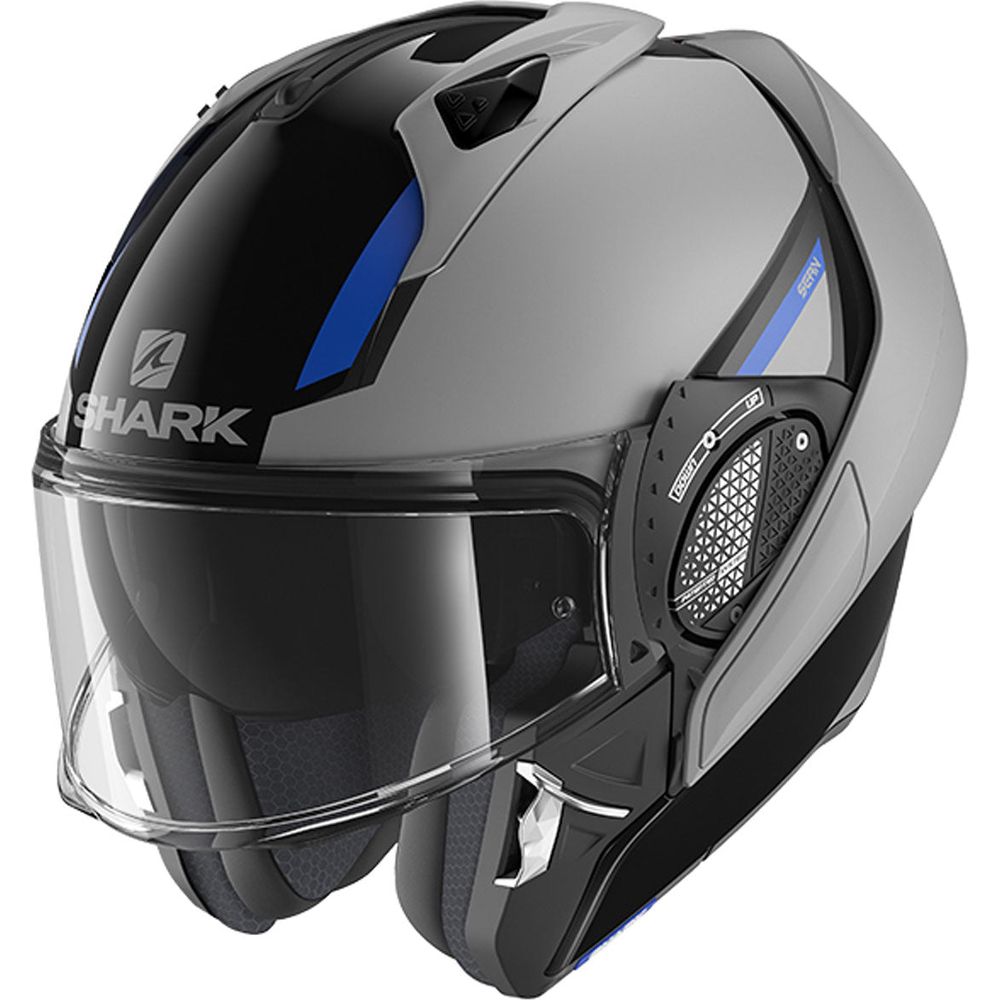 Shark Evo GT Sean Full Face Helmet Black / Silver / Blue (Image 4) - ThrottleChimp