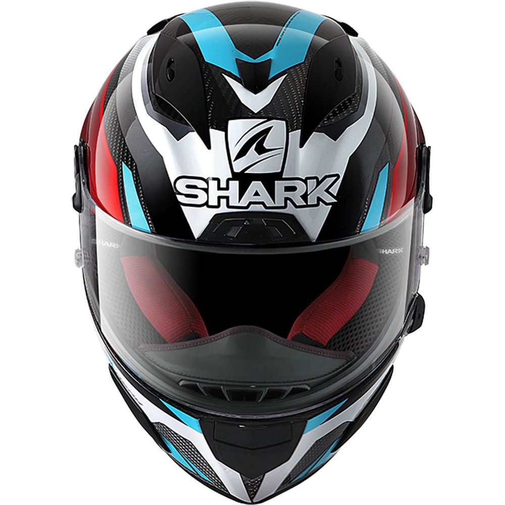 Shark Race R Pro Carbon Full Face Helmet Aspy Carbon / Red / Blue (Image 3) - ThrottleChimp