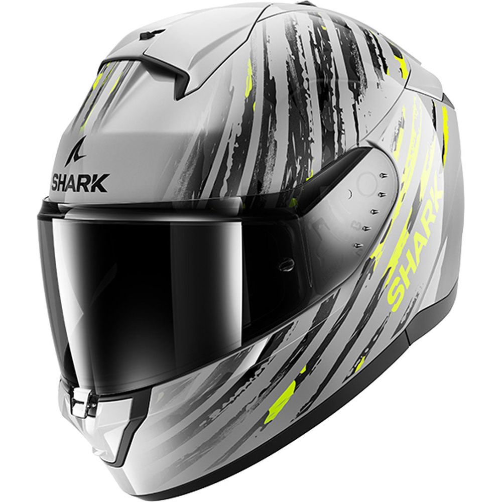 Shark Ridill 2 Full Face Helmet Assya Silver / Anthracite / Yellow - ThrottleChimp