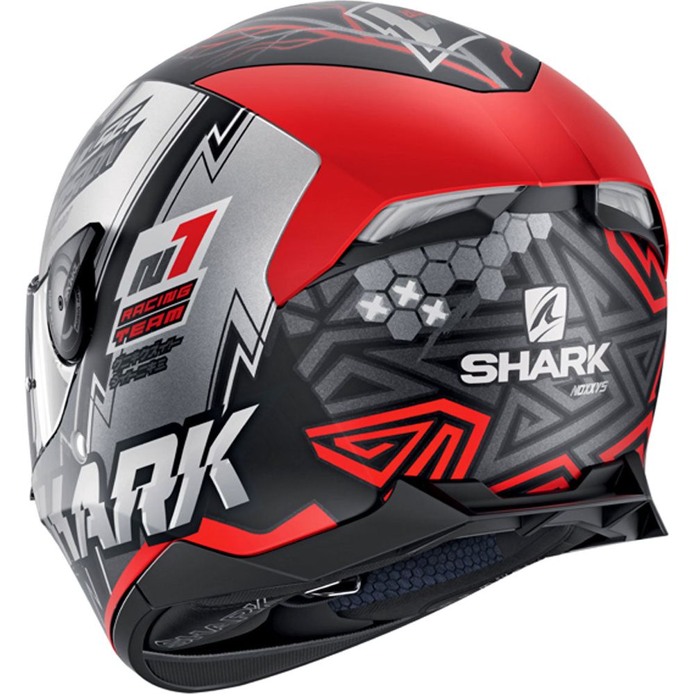 Shark Skwal 2.2 Venger White LED Full Face Helmet Matt Black / Red / Silver (Image 3) - ThrottleChimp