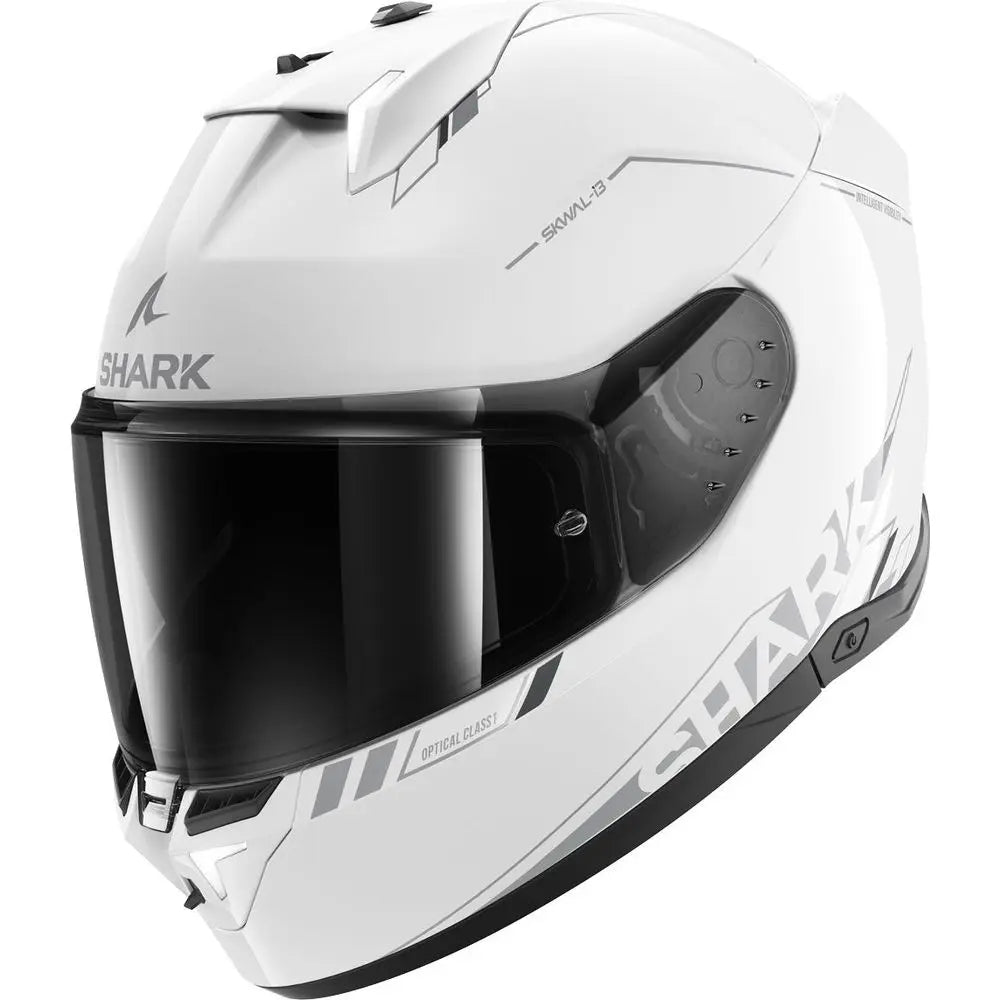 Shark Skwal i3 Full Face Helmet Blank SP White / Silver / Anthracite FREE 1 YEAR Returns, FREE UK Delivery | ThrottleChimp