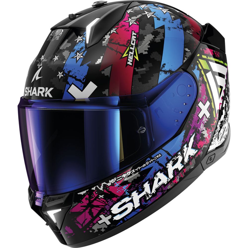 Shark Skwal i3 Full Face Helmet Hellcat White / Blue / Black - ThrottleChimp