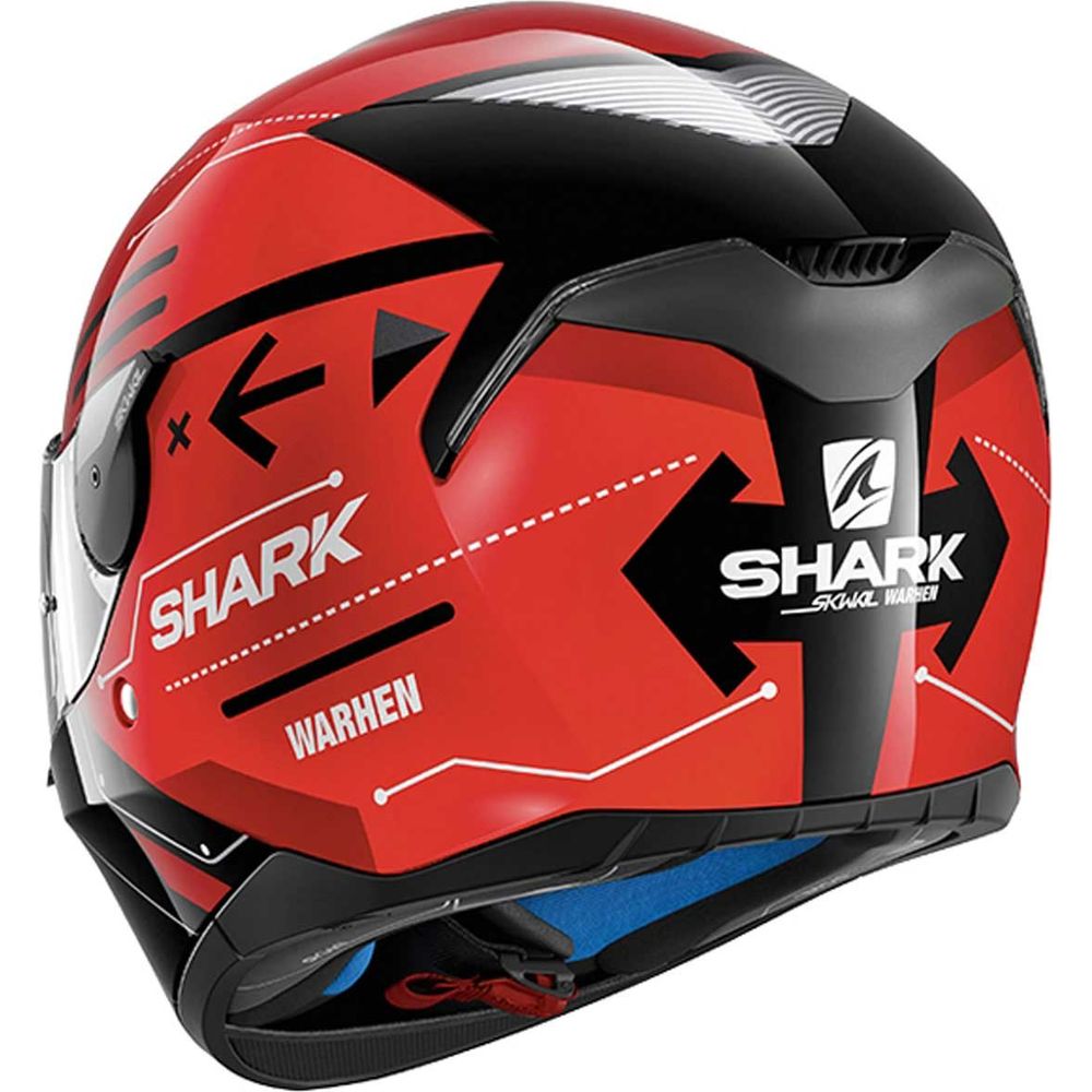 Shark Skwal Warhen Full Face Helmet Black / Red / Black (Image 3) - ThrottleChimp