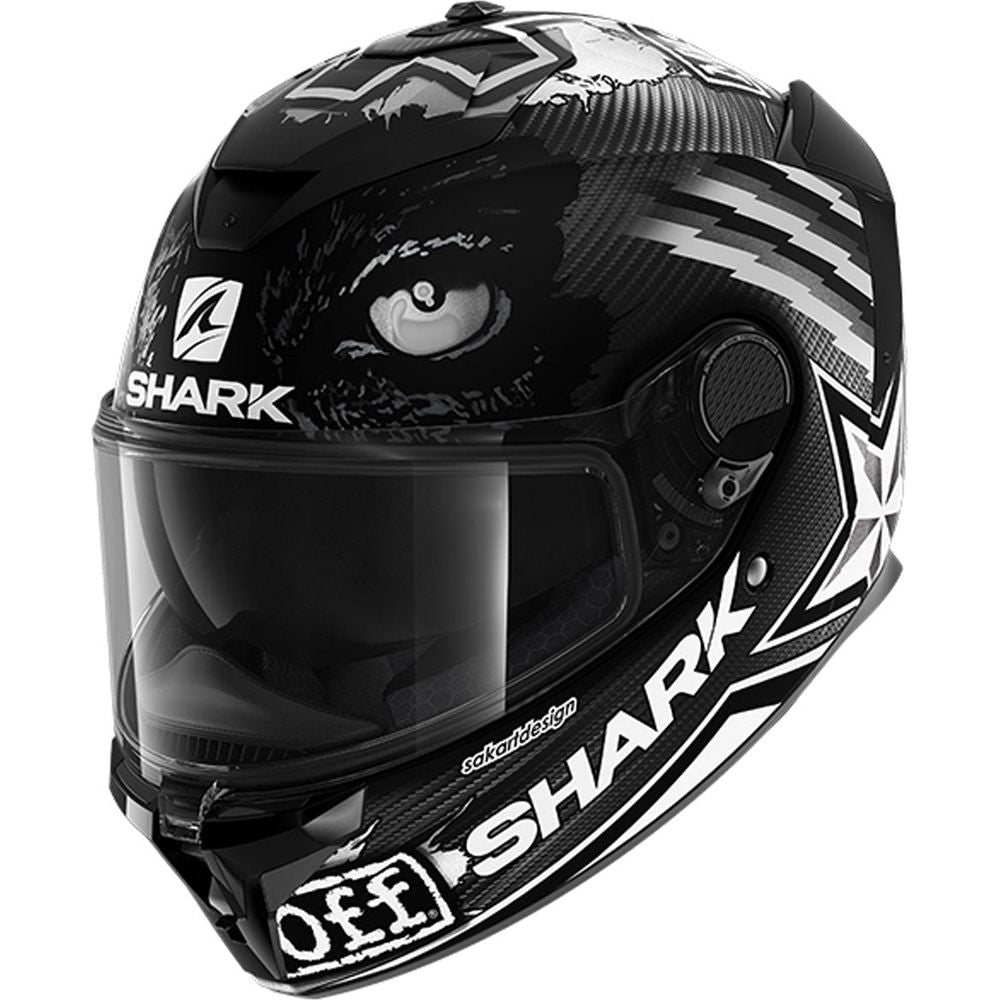 Shark Spartan GT Carbon Redding Full Face Helmet Matt Carbon / White / Anthracite FREE 1 YEAR Returns, FREE UK Delivery | ThrottleChimp