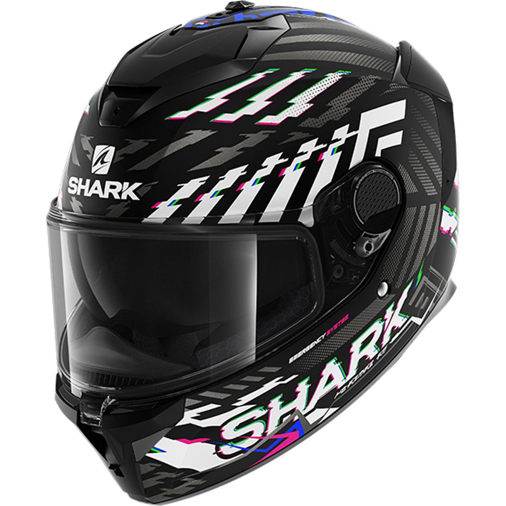 Shark Spartan GT E-Brake Full Face Helmet Matt Black / Blue / Anthracite - ThrottleChimp