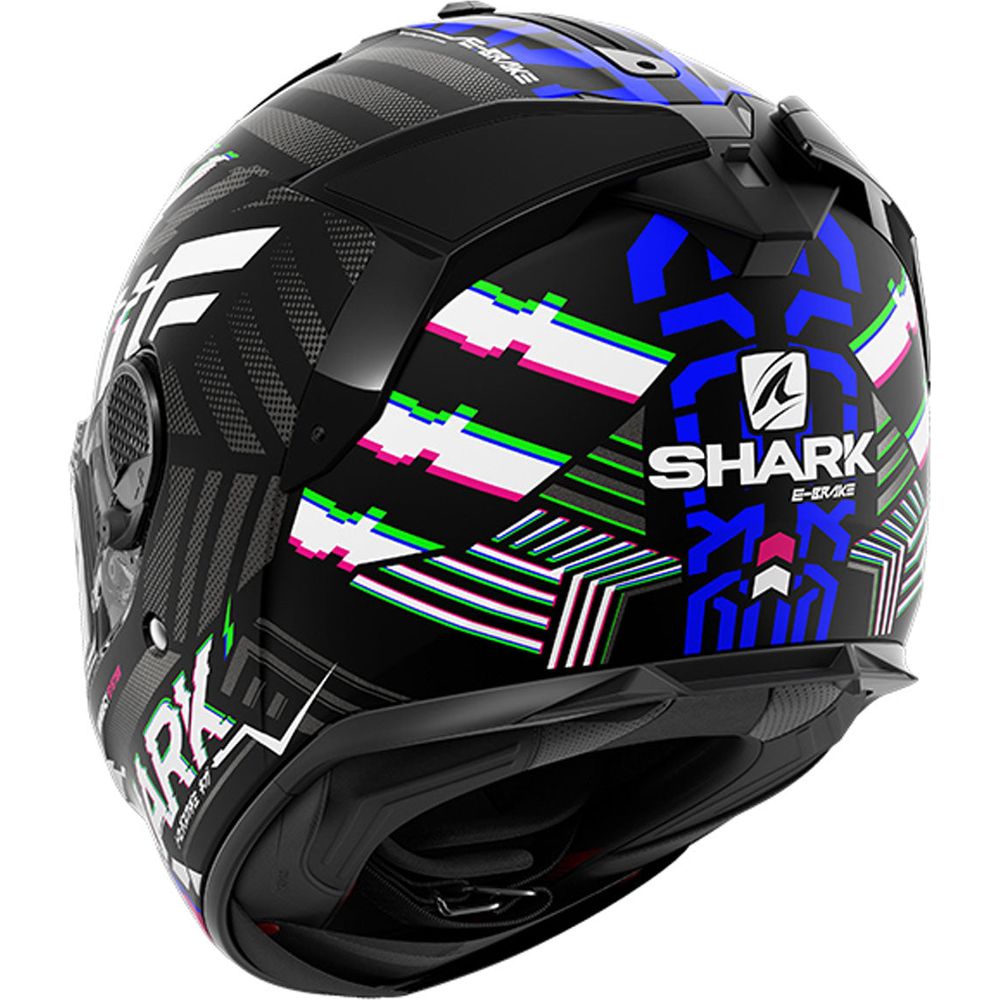 Shark Spartan GT E-Brake Full Face Helmet Matt Black / Blue / Anthracite (Image 3) - ThrottleChimp