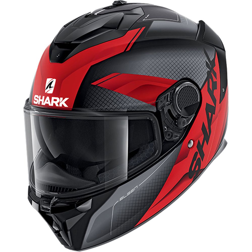 Shark Spartan GT Elgen Full Face Helmet Matt Black / Grey / Red - ThrottleChimp